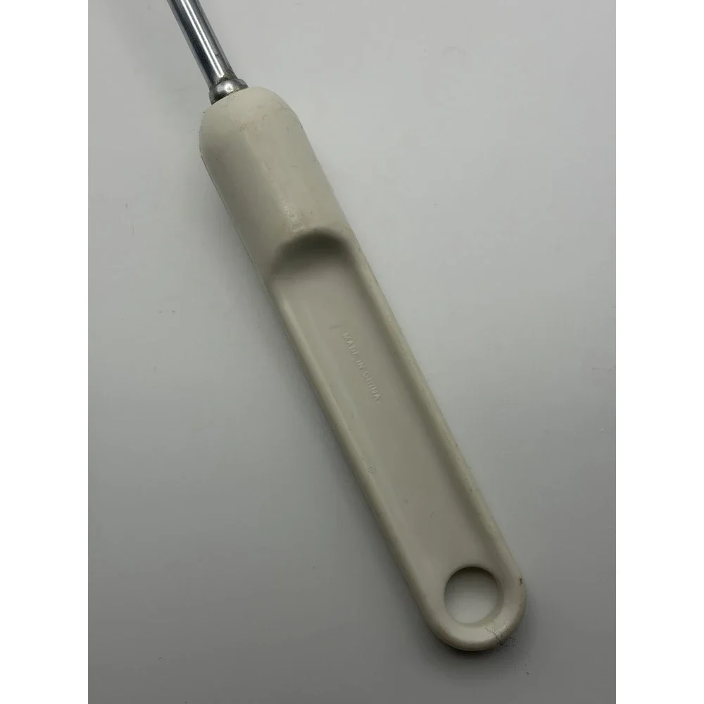 Ekco Style Slotted Pasta Spoon Vintage Almond And Chrome Serving Utensil